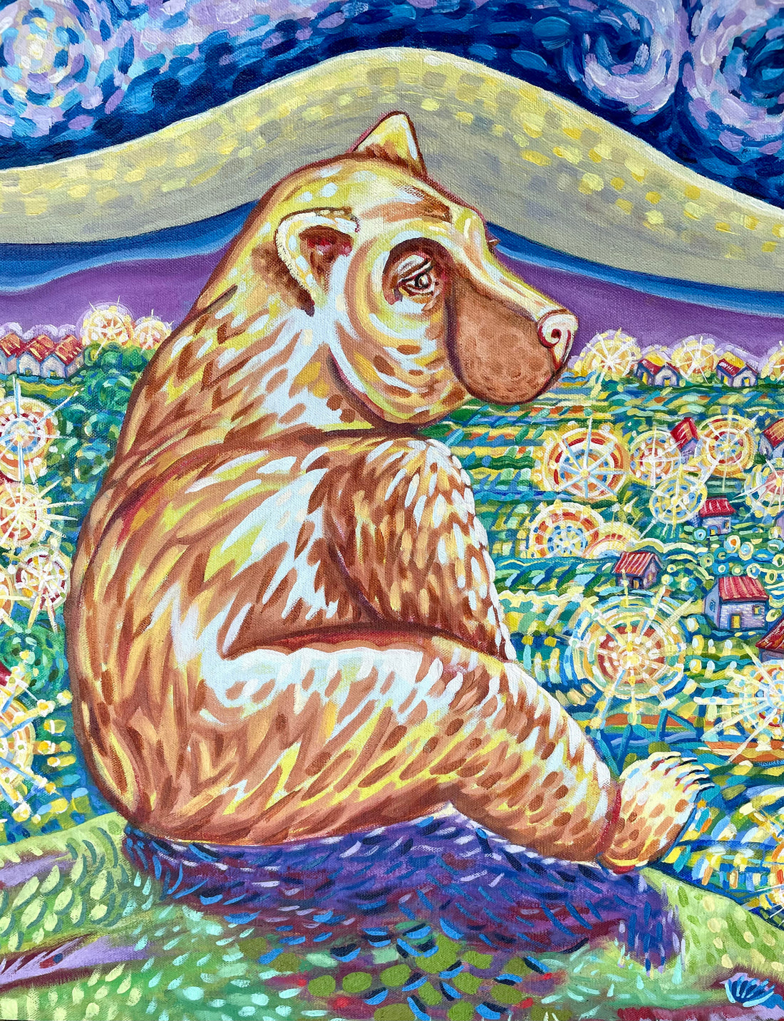 scared bear van gogh bear 